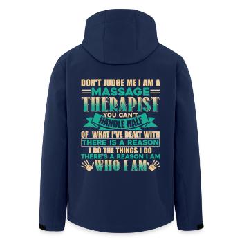 Massage Therapist I Am A Massage Therapist - Men’s Recycled Softshell Jacket by Stanley/Stella - navy - Back - AI Model Male 185 light (185cm)