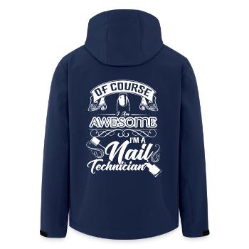Nail Technician Of Course I am Awesome - Men’s Recycled Softshell Jacket by Stanley/Stella - navy - Back - AI Model Male 185 light (185cm)