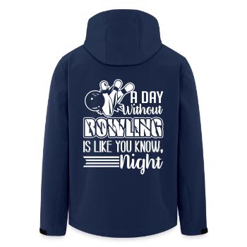 Bowling A Day Without Bowling - Men’s Recycled Softshell Jacket by Stanley/Stella - navy - Back - AI Model Male 185 light (185cm)