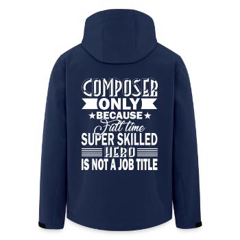 Composer Composer Job Title - Men’s Recycled Softshell Jacket by Stanley/Stella - navy - Back - AI Model Male 185 light (185cm)