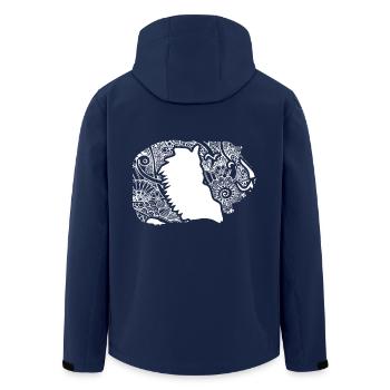 Guinea Pig Guinea Pig Floral Pattern - Men’s Recycled Softshell Jacket by Stanley/Stella - navy - Back - AI Model Male 185 light (185cm)
