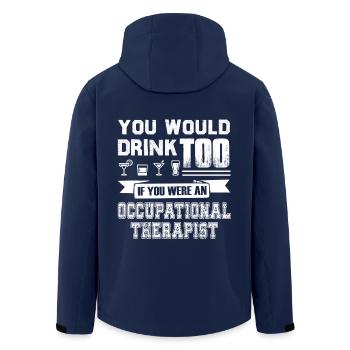 Funny Occupational Therapist - Men’s Recycled Softshell Jacket by Stanley/Stella - navy - Back - AI Model Male 185 light (185cm)