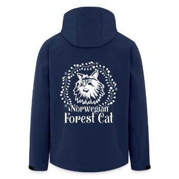 Cute Norwegian Forest cat - Men’s Recycled Softshell Jacket by Stanley/Stella - navy - Back - AI Model Male 185 light (185cm)