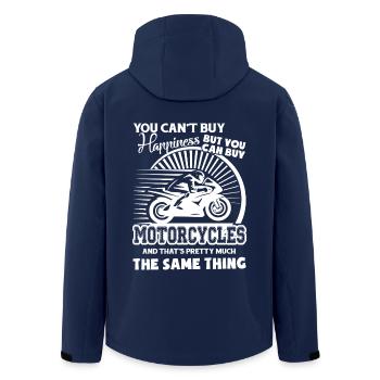 Motorcycle Motorcycles Happiness - Men’s Recycled Softshell Jacket by Stanley/Stella - navy - Back - AI Model Male 185 light (185cm)