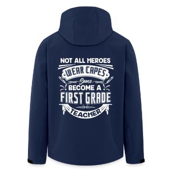 1st Grade Teacher Wear Capes - Men’s Recycled Softshell Jacket by Stanley/Stella - navy - Back - AI Model Male 185 light (185cm)
