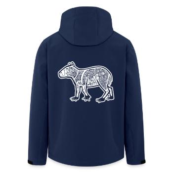 Capybara Capybara Floral Pattern - Men’s Recycled Softshell Jacket by Stanley/Stella - navy - Back - AI Model Male 185 light (185cm)