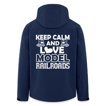 Model Railroad Love Model Railroads - Men’s Recycled Softshell Jacket by Stanley/Stella - navy - Back - AI Model Male 185 light (185cm)