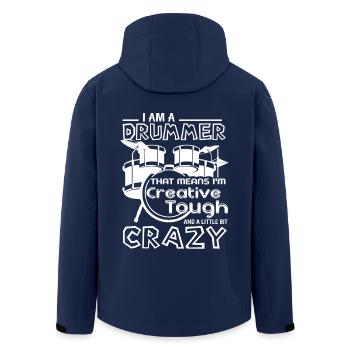 Drummer Crazy Drummer - Men’s Recycled Softshell Jacket by Stanley/Stella - navy - Back - AI Model Male 185 light (185cm)