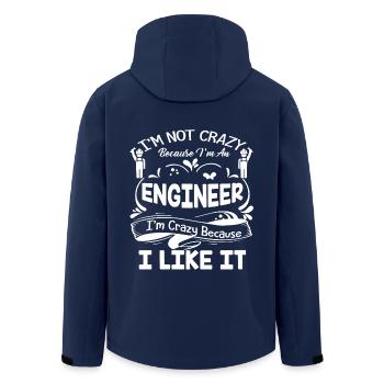 Engineer I am Crazy Because I Like It - Men’s Recycled Softshell Jacket by Stanley/Stella - navy - Back - AI Model Male 185 light (185cm)