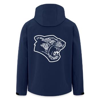 Cougar Cougar Floral Pattern - Men’s Recycled Softshell Jacket by Stanley/Stella - navy - Back - AI Model Male 185 light (185cm)