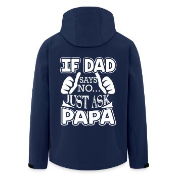 Father's Day Just Ask Papa - Men’s Recycled Softshell Jacket by Stanley/Stella - navy - Back - AI Model Male 185 light (185cm)