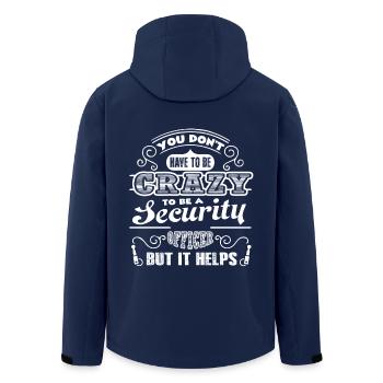 Security Officer Crazy Security Officer - Men’s Recycled Softshell Jacket by Stanley/Stella - navy - Back - AI Model Male 185 light (185cm)