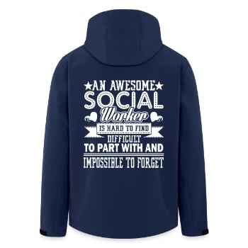 Social Worker Awesome Social Worker - Men’s Recycled Softshell Jacket by Stanley/Stella - navy - Back - AI Model Male 185 light (185cm)