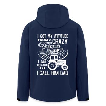 Father's Day Farmer Dad - Men’s Recycled Softshell Jacket by Stanley/Stella - navy - Back - AI Model Male 185 light (185cm)