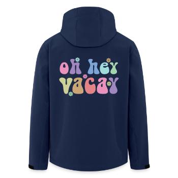 Oh Hey Vacay Vacation Lover Cadeau drôle - Veste softshell homme en polyester recyclé Stanley/Stella - marine - Dos - AI Model Male 185 light (185cm)