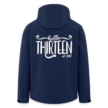 13th Birthday Girls 13 Hello Thirteen Est. 2010 - Men’s Recycled Softshell Jacket by Stanley/Stella - navy - Back - AI Model Male 185 light (185cm)