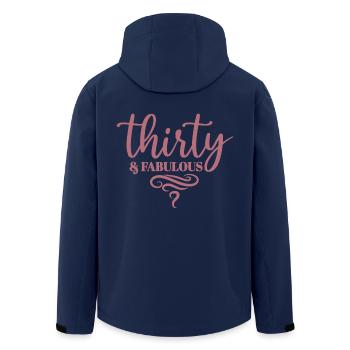 Thirty & Fabulous - 30th Birthday Gift For Women - Men’s Recycled Softshell Jacket by Stanley/Stella - navy - Back - AI Model Male 185 light (185cm)