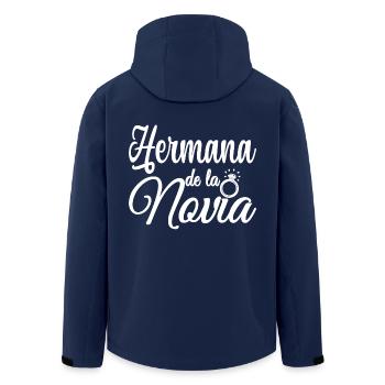 Hermana de la Novia Bride's Sister Wedding Party - Men’s Recycled Softshell Jacket by Stanley/Stella - navy - Back - AI Model Male 185 light (185cm)