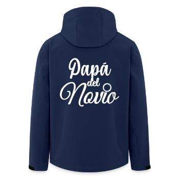 Papa del Novio Groom's Father Wedding Gift - Men’s Recycled Softshell Jacket by Stanley/Stella - navy - Back - AI Model Male 185 light (185cm)