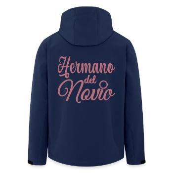 Hermano del Novio Groom's Brother Wedding Gift - Men’s Recycled Softshell Jacket by Stanley/Stella - navy - Back - AI Model Male 185 light (185cm)