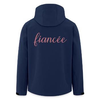 Verlobte Matching Verlobung Hochzeit Flitterwochen - Recycelte Männer Softshell-Jacke von Stanley/Stella - Navy - Hinten - AI Model Male 185 light (185cm)