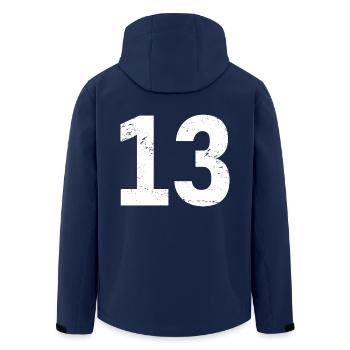 Cool Number 13 - 13 Years Old 13th Birthday Gift - Men’s Recycled Softshell Jacket by Stanley/Stella - navy - Back - AI Model Male 185 light (185cm)