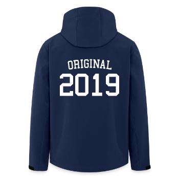 Original 2019 - 4 Years Old, 4th Birthday Kids - Men’s Recycled Softshell Jacket by Stanley/Stella - navy - Back - AI Model Male 185 light (185cm)