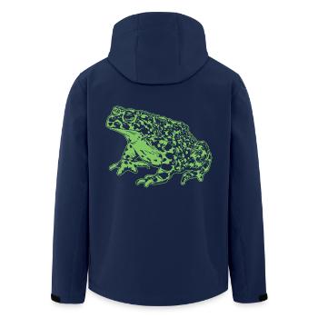 Toad Frog Graphic Aquatic Amphibian Frog Lovers - Men’s Recycled Softshell Jacket by Stanley/Stella - navy - Back - AI Model Male 185 light (185cm)