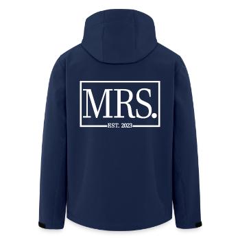 Mme Est. 2023 Fiançailles Mariage Douche nuptiale - Veste softshell homme en polyester recyclé Stanley/Stella - marine - Dos - AI Model Male 185 light (185cm)