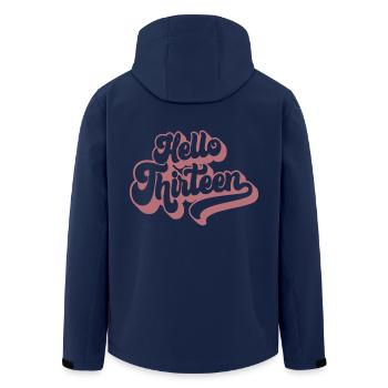 Hello Thirteen - Cute 13th Birthday 13 Years Old - Men’s Recycled Softshell Jacket by Stanley/Stella - navy - Back - AI Model Male 185 light (185cm)