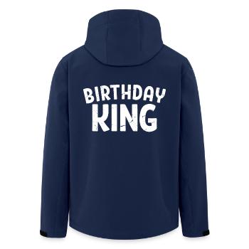 Birthday King - Cool Birthday Party Gift For Men - Men’s Recycled Softshell Jacket by Stanley/Stella - navy - Back - AI Model Male 185 light (185cm)