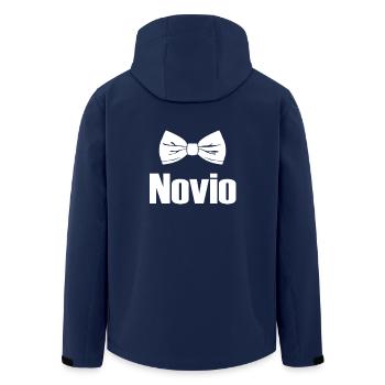 Novio Boyfriend Bowtie Engagement Wedding Groom - Men’s Recycled Softshell Jacket by Stanley/Stella - navy - Back - AI Model Male 185 light (185cm)