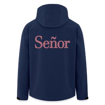 Señor Verlobungsbräutigam wird Hochzeitsfeier sein - Recycelte Männer Softshell-Jacke von Stanley/Stella - Navy - Hinten - AI Model Male 185 light (185cm)