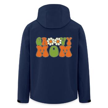 Retro Groovy Mom Passende Familien-Babyparty - Recycelte Männer Softshell-Jacke von Stanley/Stella - Navy - Hinten - AI Model Male 185 light (185cm)