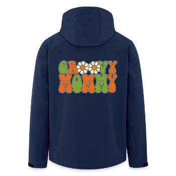 Retro Groovy Mommy Matching Family Baby Shower - Veste softshell homme en polyester recyclé Stanley/Stella - marine - Dos - AI Model Male 185 light (185cm)