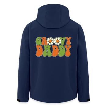 Retro Groovy Daddy Passende Familie Baby Shower - Recycelte Männer Softshell-Jacke von Stanley/Stella - Navy - Hinten - AI Model Male 185 light (185cm)