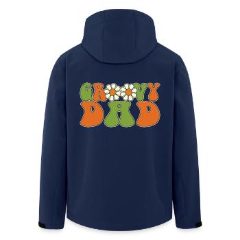 Retro Groovy Dad Passende Familie Baby Shower - Recycelte Männer Softshell-Jacke von Stanley/Stella - Navy - Hinten - AI Model Male 185 light (185cm)