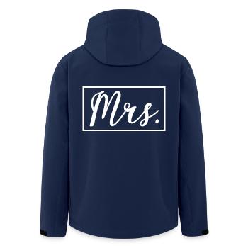 Mme Matching Couple Fiançailles Mariage Lune de miel - Veste softshell homme en polyester recyclé Stanley/Stella - marine - Dos - AI Model Male 185 light (185cm)