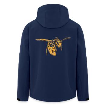 Cool Wasp Insect Sketch Graphic Wasp Animal Lover - Men’s Recycled Softshell Jacket by Stanley/Stella - navy - Back - AI Model Male 185 light (185cm)