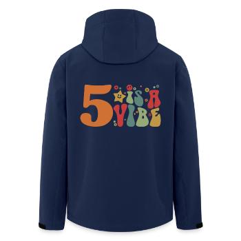 Five Is A Vibe, 5 ans, enfants de 5e anniversaire - Veste softshell homme en polyester recyclé Stanley/Stella - marine - Dos - AI Model Male 185 light (185cm)