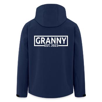 Granny Est. 2023, Grandma To Be, Pregnancy Reveal - Men’s Recycled Softshell Jacket by Stanley/Stella - navy - Back - AI Model Male 185 light (185cm)
