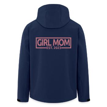 Girl Mom Est. 2023 Baby Shower Pregnancy Reveal - Men’s Recycled Softshell Jacket by Stanley/Stella - navy - Back - AI Model Male 185 light (185cm)