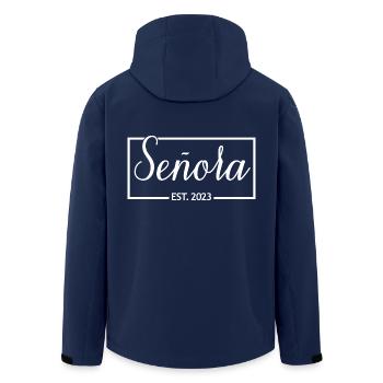 Señora Est. 2023 Engagement Bride To Be Wedding - Men’s Recycled Softshell Jacket by Stanley/Stella - navy - Back - AI Model Male 185 light (185cm)