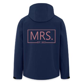 Frau Est. 2023 Verlobung Brautdusche Hochzeit - Recycelte Männer Softshell-Jacke von Stanley/Stella - Navy - Hinten - AI Model Male 185 light (185cm)