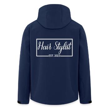 Hair Stylist Est. 2023 Graduated Hair Stylist Gift - Men’s Recycled Softshell Jacket by Stanley/Stella - navy - Back - AI Model Male 185 light (185cm)