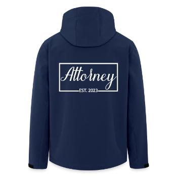Attorney Est. 2023 Graduated Attorney Student Gift - Men’s Recycled Softshell Jacket by Stanley/Stella - navy - Back - AI Model Male 185 light (185cm)