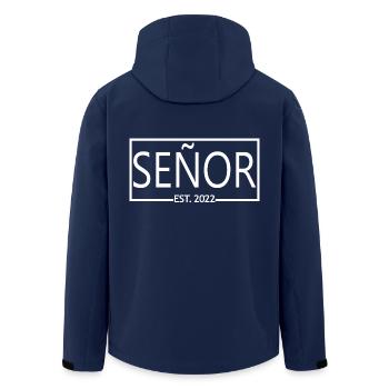2022 Fête de mariage du marié de fiançailles - Veste softshell homme en polyester recyclé Stanley/Stella - marine - Dos - AI Model Male 185 light (185cm)