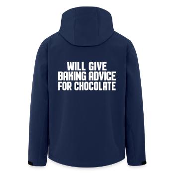 Funny Baker Cooking Baking Pastry Chocolate Lover - Men’s Recycled Softshell Jacket by Stanley/Stella - navy - Back - AI Model Male 185 light (185cm)