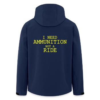 I need ammunition not a ride - Men’s Recycled Softshell Jacket by Stanley/Stella - navy - Back - AI Model Male 185 light (185cm)