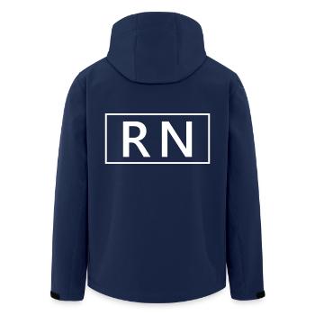 RN or Registered Nurse Proud Graduated Nursing - Men’s Recycled Softshell Jacket by Stanley/Stella - navy - Back - AI Model Male 185 light (185cm)